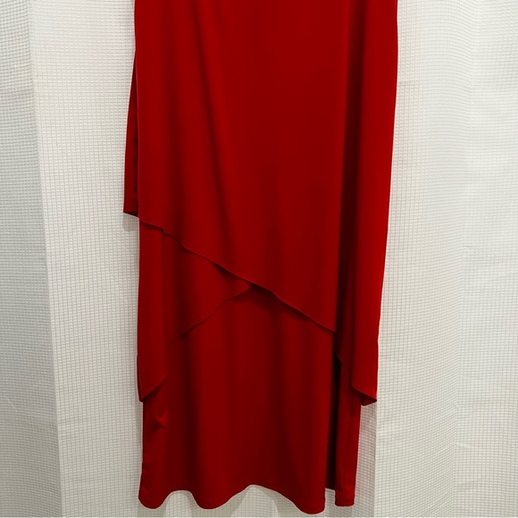 Susan Graver Regular Liquid Knit Sleeveless Tiered Asymmetrical Hem Dress - Picture 5 of 17